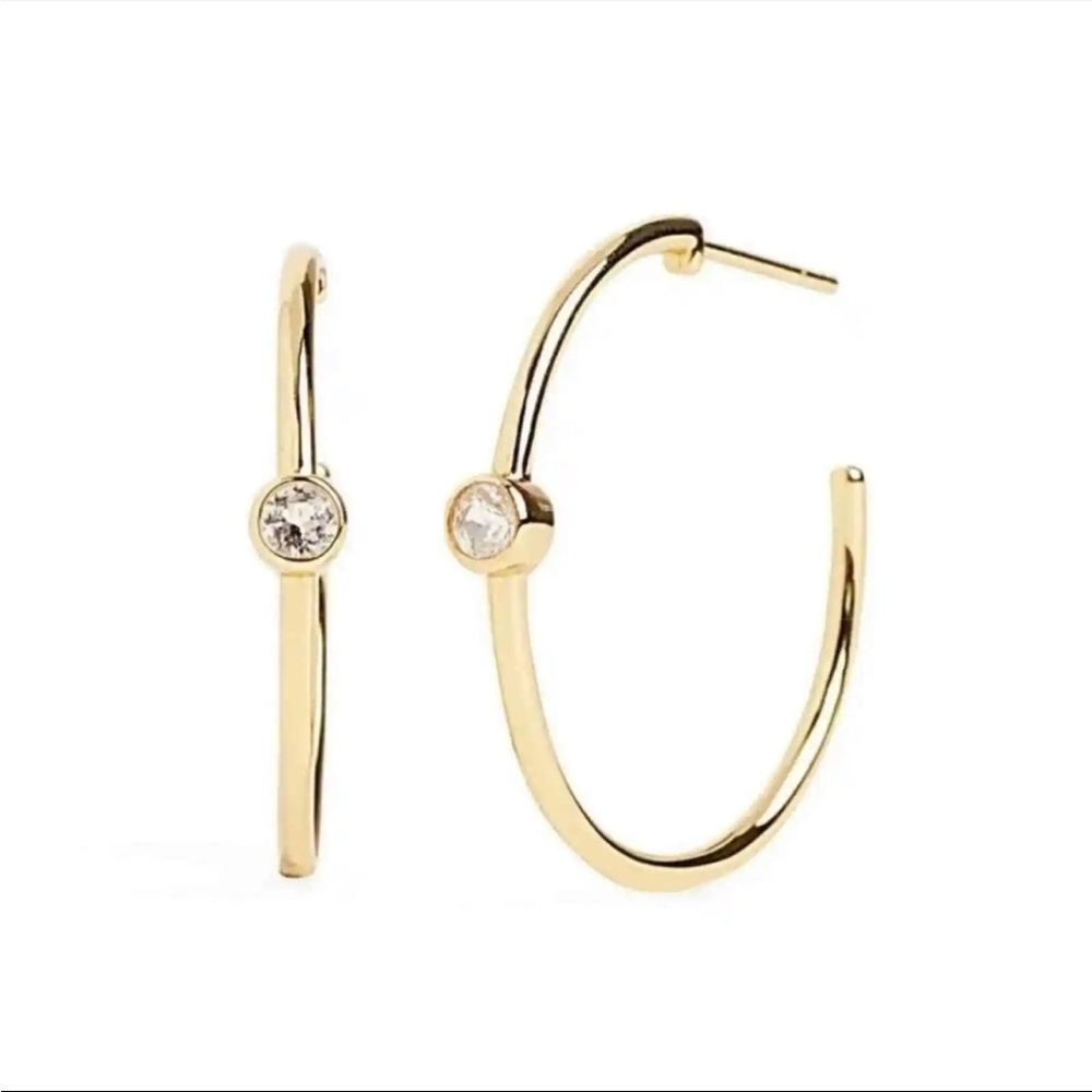 Marrin Costello X Curateur Gold Mystic Hoop Earrings with White Topaz